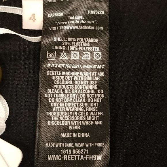 💕TED BAKER LONDON💕 Reetta Logo Bikini Bottoms Black TB4 US 10 NWT - Picture 13 of 16